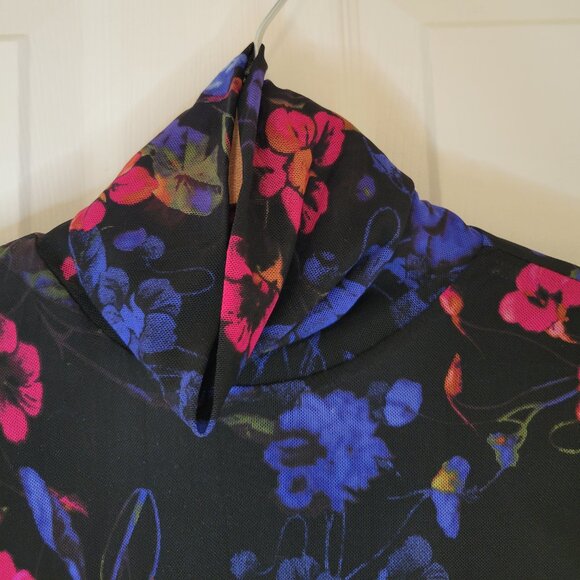I.N.C. Floral Mesh Turtleneck Top - Picture 3 of 11